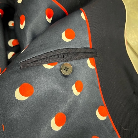 BODEN Lilah Tipped Blazer Jacket NAVY Sz 16R Business Casual Preppy Accademia - Picture 4 of 12